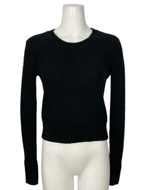 T By Alexander Wang Black Cotton Perforated Sweater S Crewneck